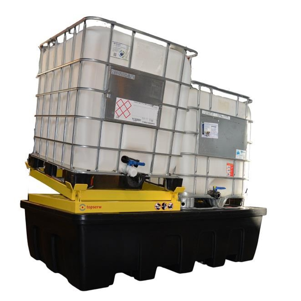 Zestaw magazynowy EcoDrop do składowania IBC 1*1000 l i opróżniania IBC *1000 l, czarny/żółty, EASY MEGA