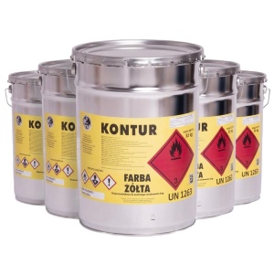 Farba drogowa żółta - zestaw 5 szt. - 20 L - 33 kg - RAL 1003