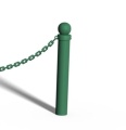 Słupek kończący z kulą do bariery łańcuchowej - do zabetonowania w gruncie - zielony.jpg