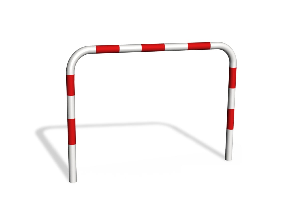 Bariera u12a z bez poprzeczki - stojak rowerowy - biało-czerwona - do zabetonowania w gruncie.jpg