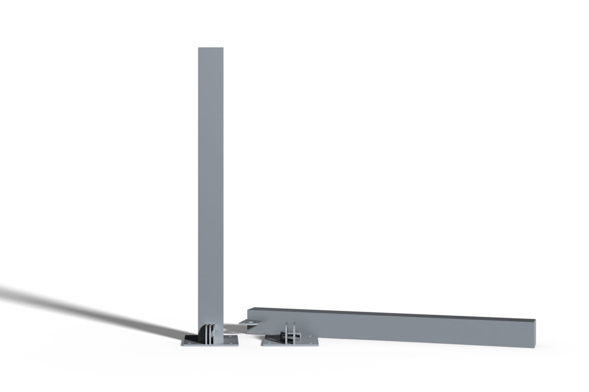 Demontowalny słupek parkingowy blokujący szary