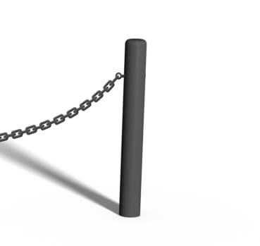 Słupek kończący do trawnikowej bariery łańcuchowej - do zabetonowania w gruncie - czarny 1.jpg