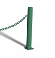 Słupek kończący do trawnikowej bariery łańcuchowej - przykręcany - zielony.jpg