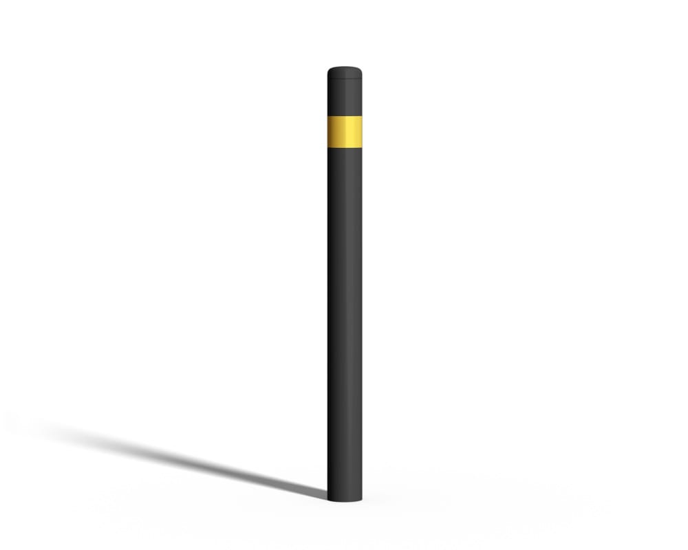 Słupek chodnikowy - parkingowy - blokujący - do zabetonowania -  czarny z żółtą obwolutą