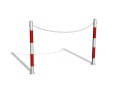 bariera_łańcuchowa U-12b - jeden rząd łańcucha - biało-czerwona - przykręcana