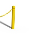 Słupek kończący z kulą do bariery łańcuchowej - do zabetonowania w gruncie - żółty.jpg