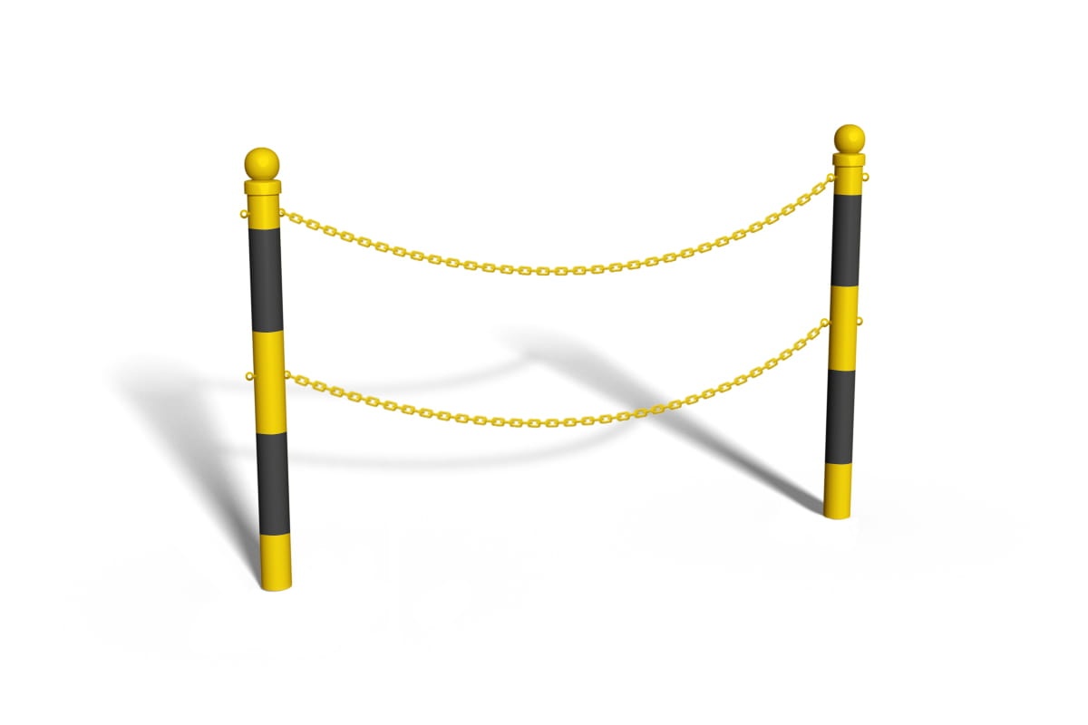 bariera_aäcuchowa u12b z kul¥ - dwa rz©dy aäcucha - ¾¢to-czarna - do zabetonowania.jpg