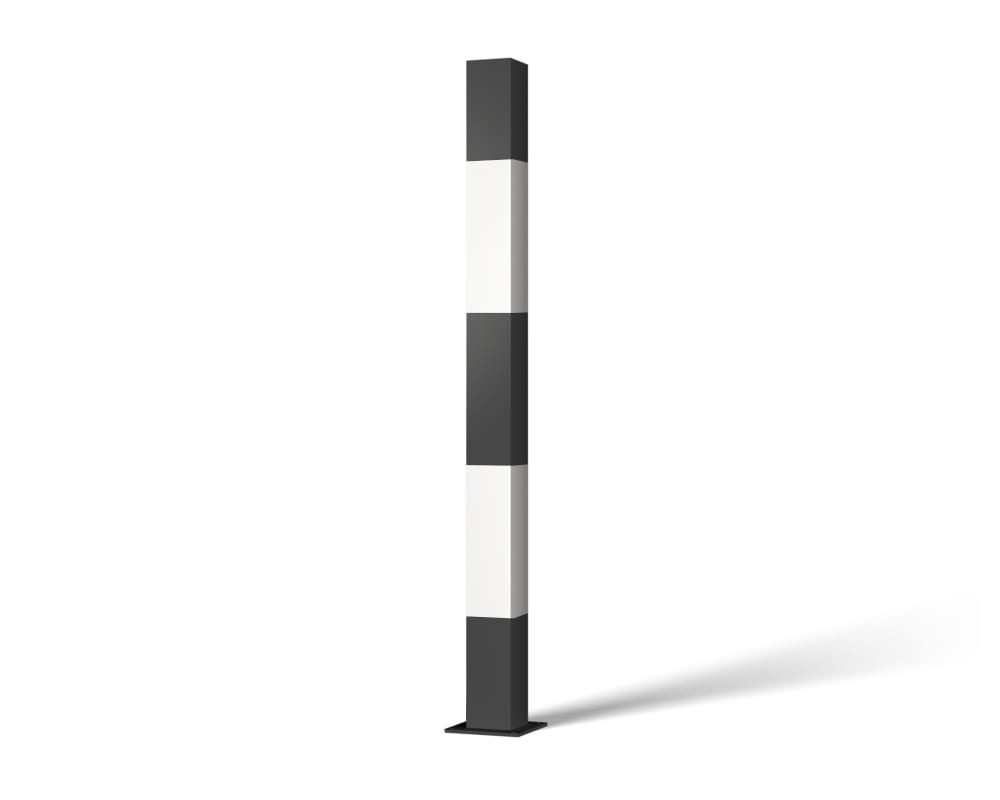 Słupek profilowy do przykręcania - czarny z białymi pasami