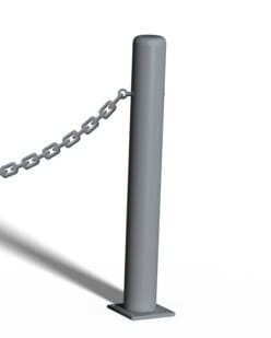 Słupek kończący z kulą do bariery łańcuchowej - przykręcany - szary.jpg