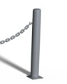 Słupek kończący z kulą do bariery łańcuchowej - przykręcany - szary.jpg
