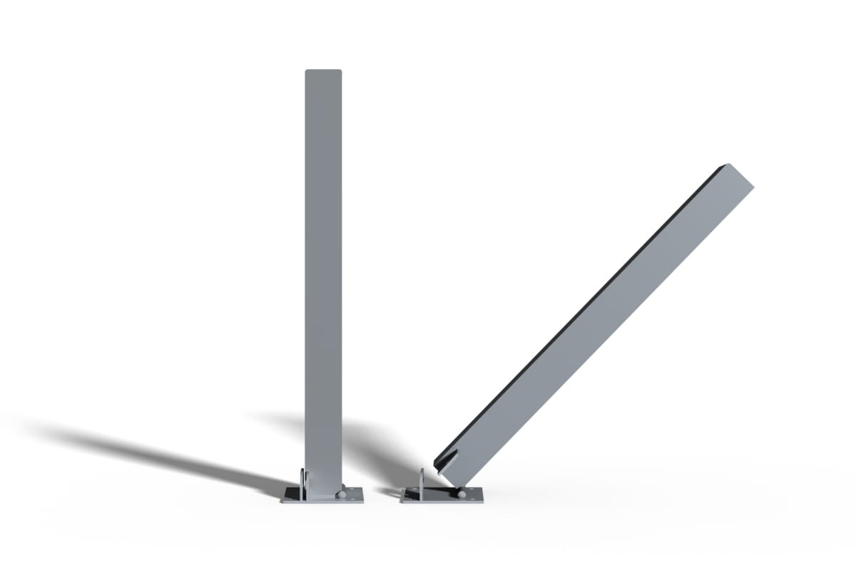 Składany słupek parkingowy blokujący szary