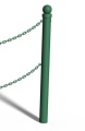 Słupek kończący bariery łańcuchowej Z KULĄ - zielony lub inny DOWOLNY KOLOR - do betonowania w gruncie.jpg