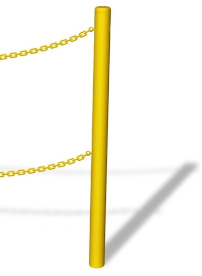 Słupek kończący bariery łańcuchowej u12b - żółty - do zabetonowania.jpg