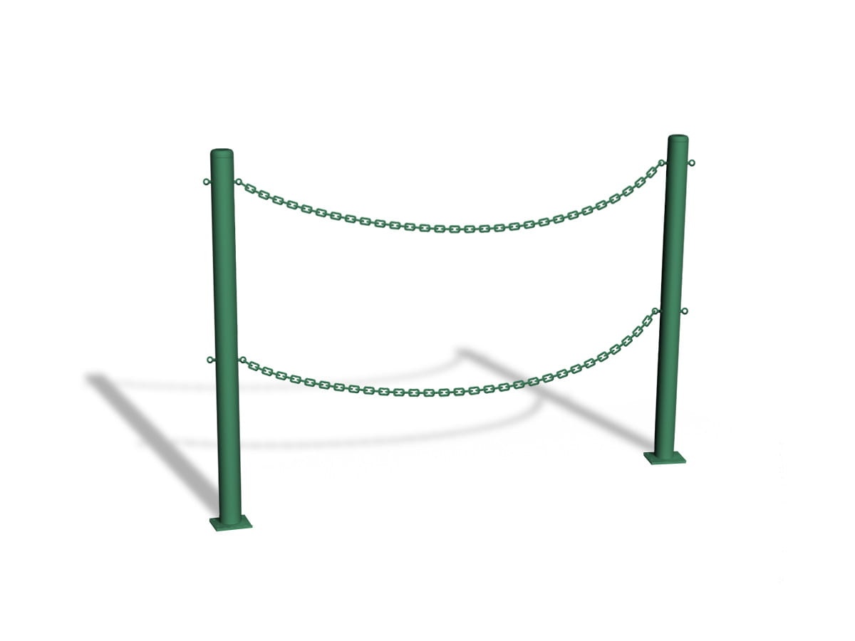 bariera_łańcuchowa u12b - dwa rzędy łańcucha - zielona - przykręcana.jpg